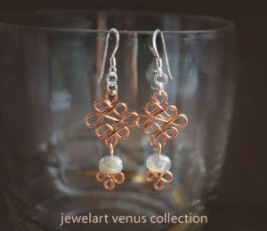 venus celtic gem earrings