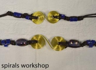 spiral jewellery created at the workshops